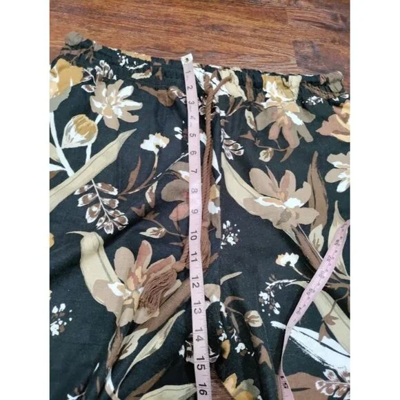 Joie Womens Linen Flowh Boho Artsey Floral Drawstring Pants L - Picture 7 of 13